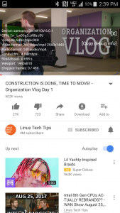 The same LTT video used on the tablet